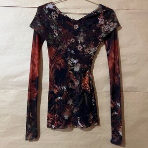 Fuzzi Jean Paul Gaultier Crossover Mesh Top Long Sleeve Y2K Indie Sleaze Size XS